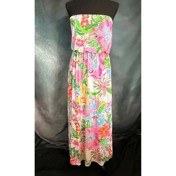 Lilly Pulitzer for Target Dresses & Skirts - Lilly Pulitzer for Target Strapless Maxi Dress Floral Pink Green Womens Small